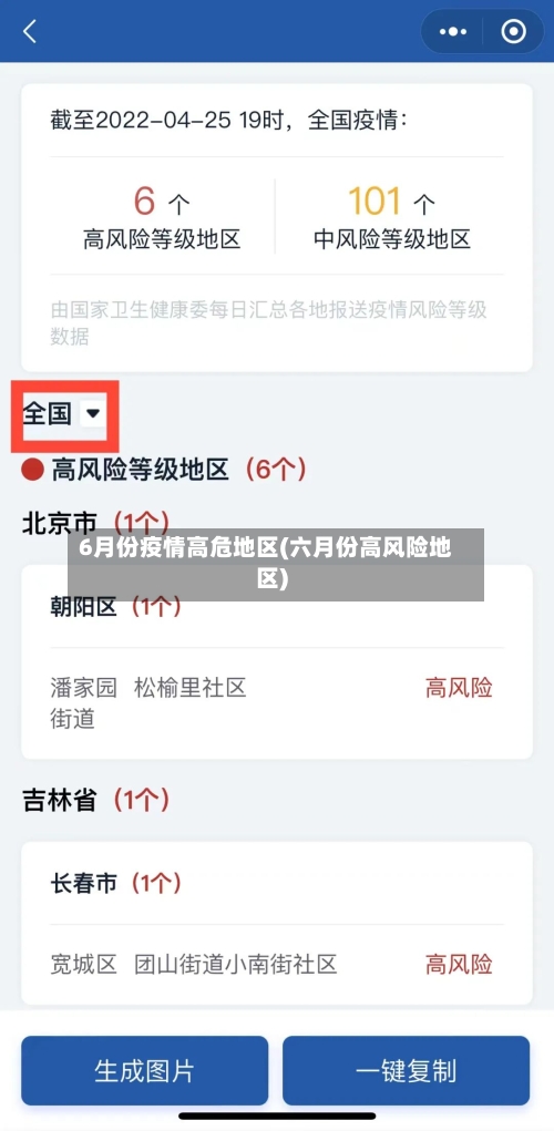 6月份疫情高危地区(六月份高风险地区)