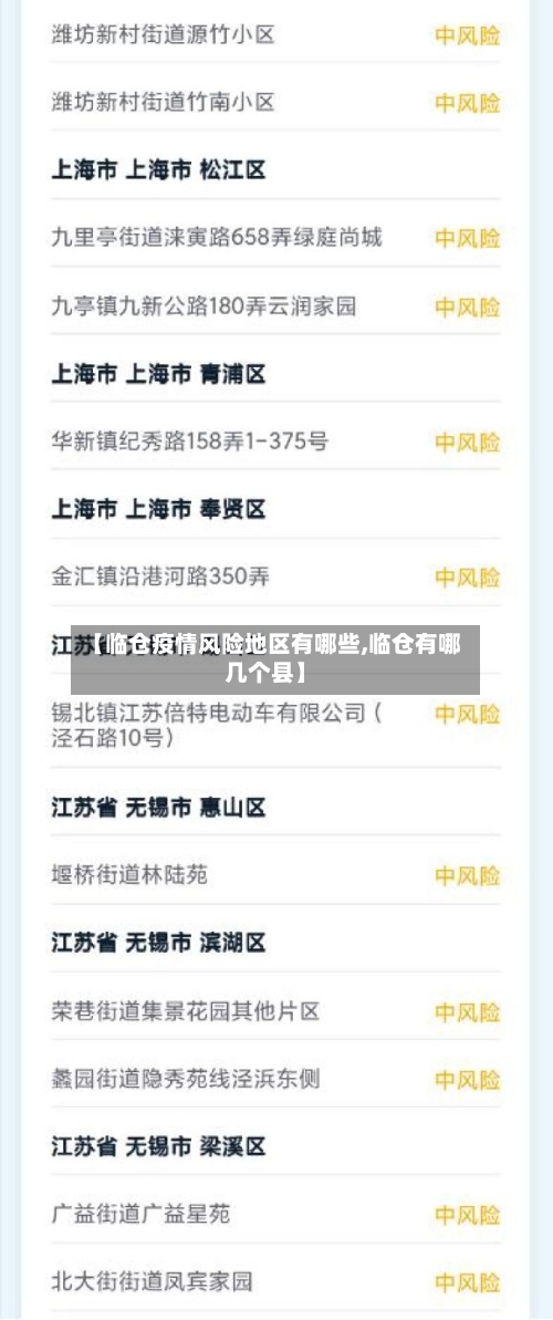 【临仓疫情风险地区有哪些,临仓有哪几个县】-第2张图片