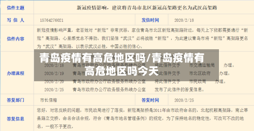 青岛疫情有高危地区吗/青岛疫情有高危地区吗今天-第2张图片
